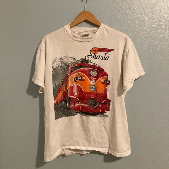 vintage shasta white tee (single stitched)